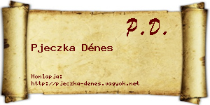 Pjeczka Dénes névjegykártya